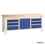 Picture of Heavy Duty Workbenches with 2 x 3 Drawer Sets & Cupboard Unit